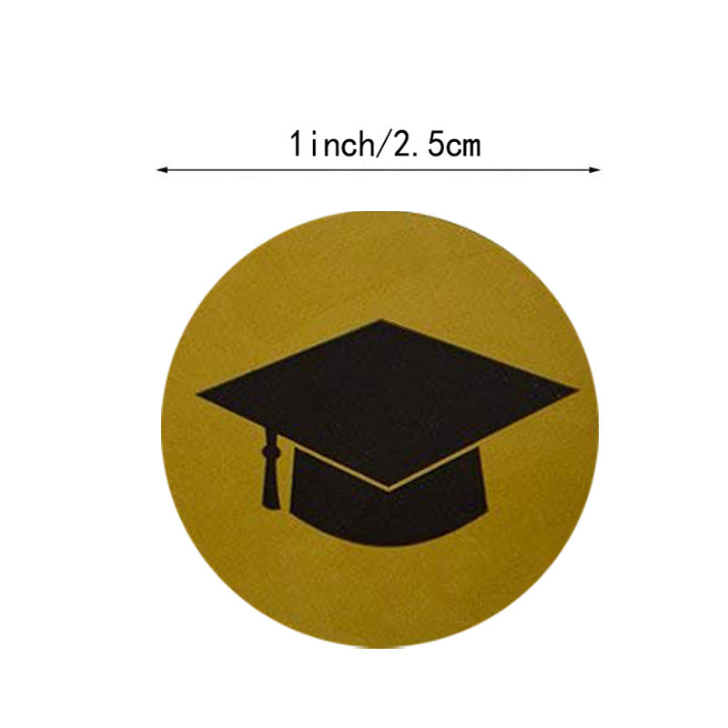 Graduation Cap and Diploma Round Stickers - School & Party Supplies, 500 Pack