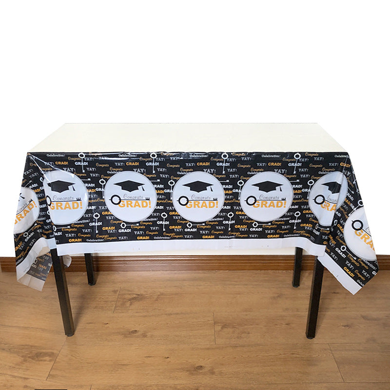 Disposable Graduation Theme Tableware Set – Plates, Cups & More for Party