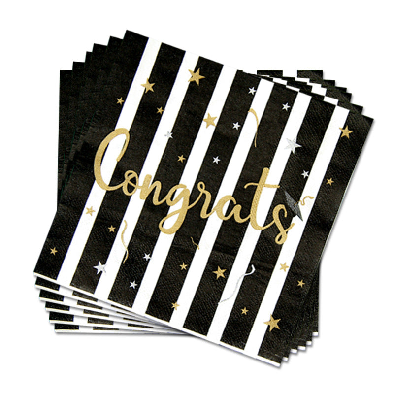Disposable Graduation Theme Tableware Set – Plates, Cups & More for Party