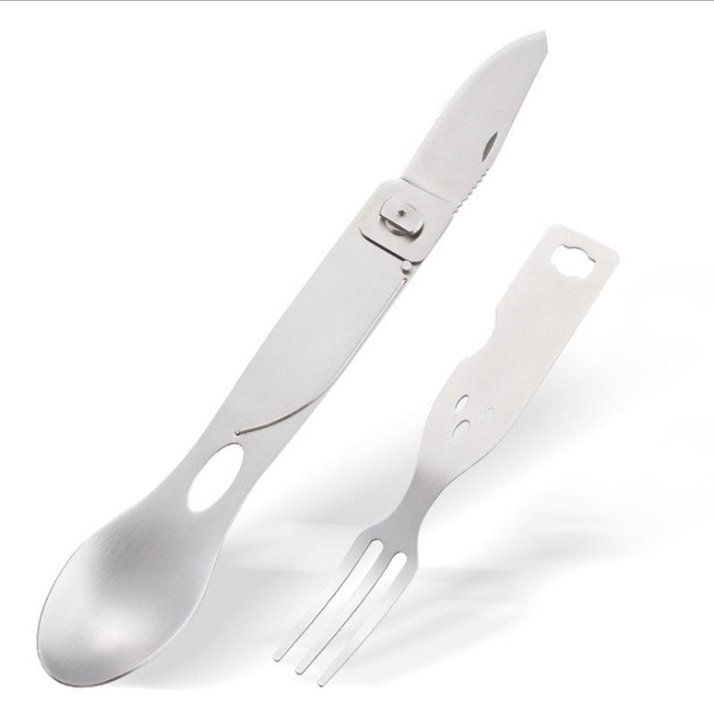 Stainless Steel Portable Tableware Set Fork Knife Spoon Combination Silver