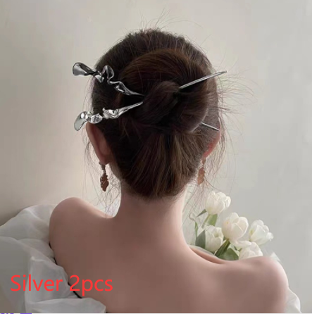 Retro Metal Hairpin for Hair Accessories - Silver & Gun Black Styles