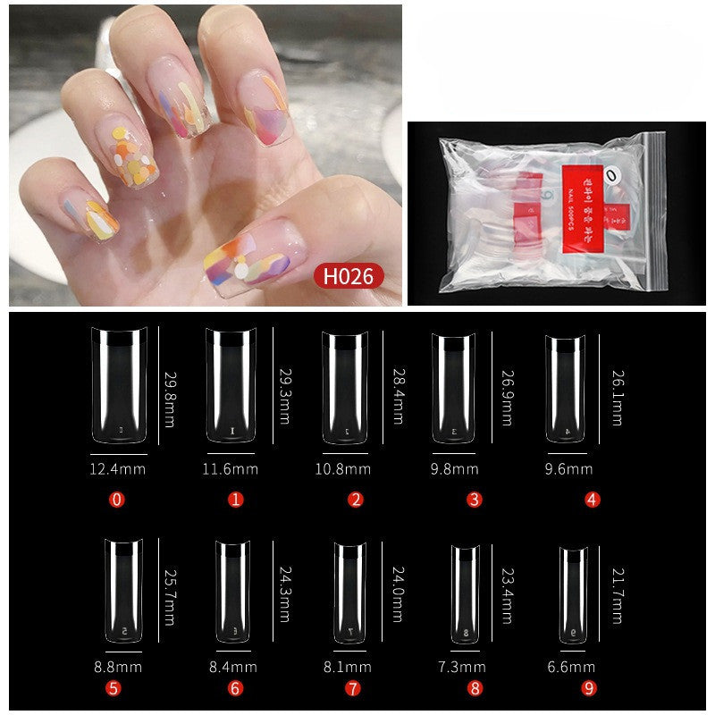 Nail Art No Trace Drop Nails - 500 Plastic Nail Patches for DIY Manicure