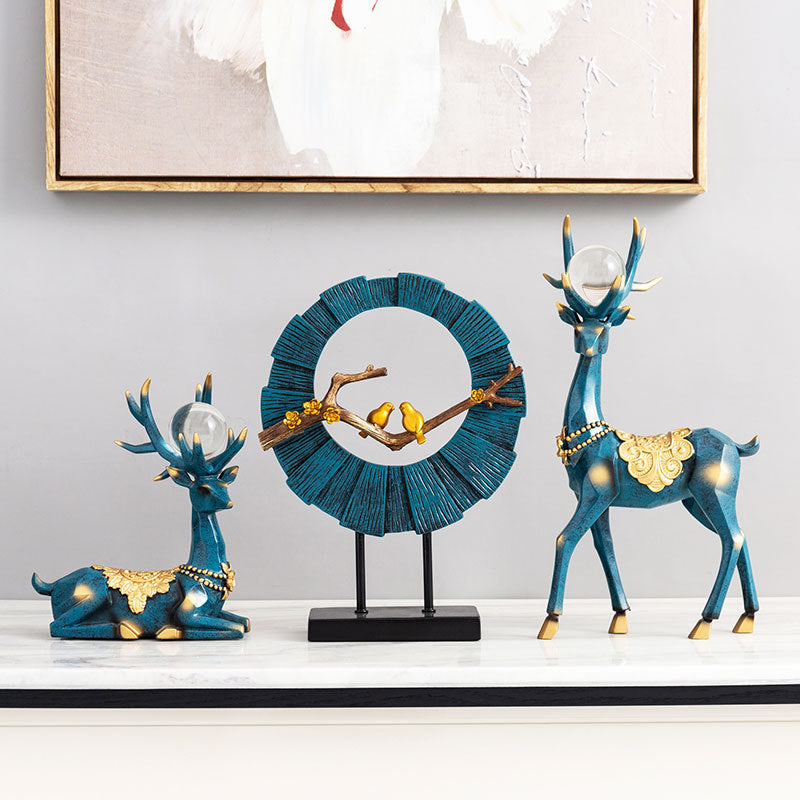 Resin Deer Sculpture Modern Home Decor Animal Ornament Nordic Style