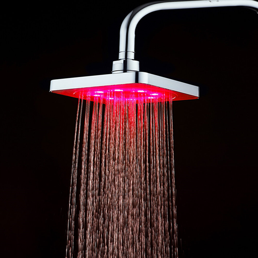 Colorful Square Temperature-Controlled Shower Spray with LED Light