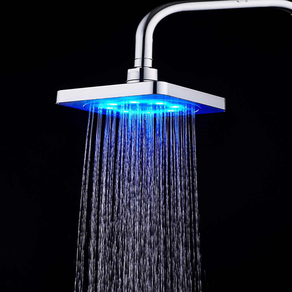 Colorful Square Temperature-Controlled Shower Spray with LED Light