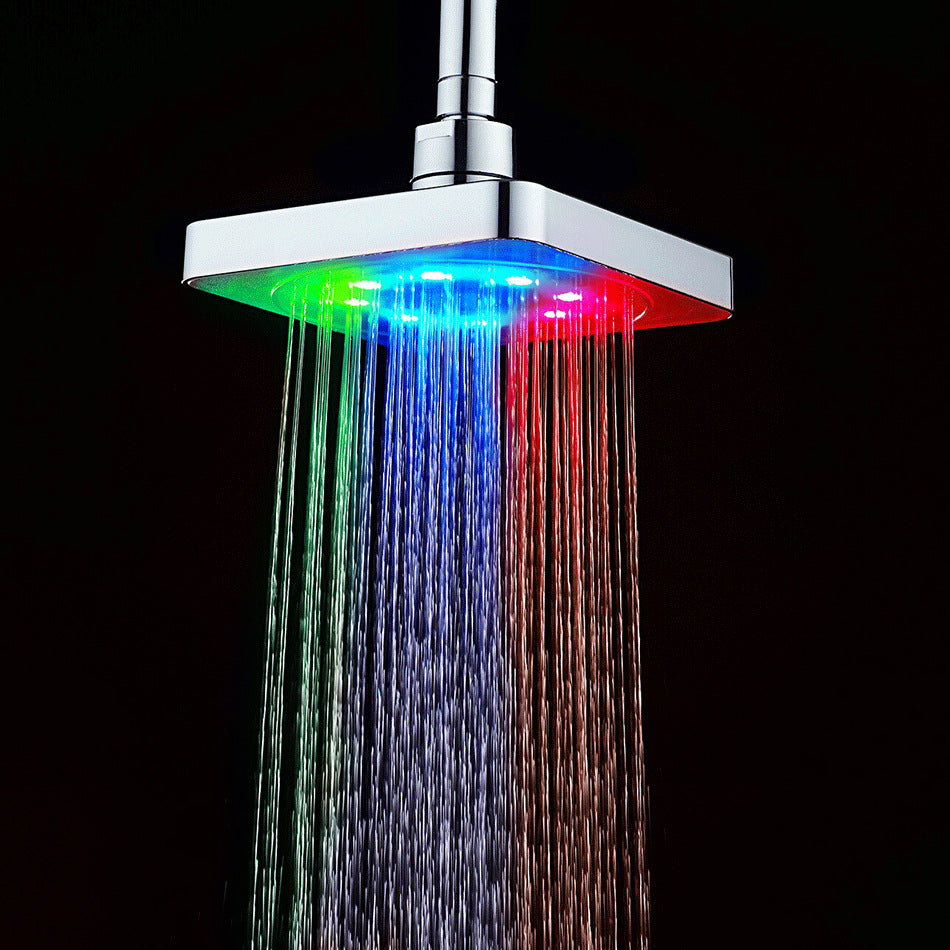 Colorful Square Temperature-Controlled Shower Spray with LED Light