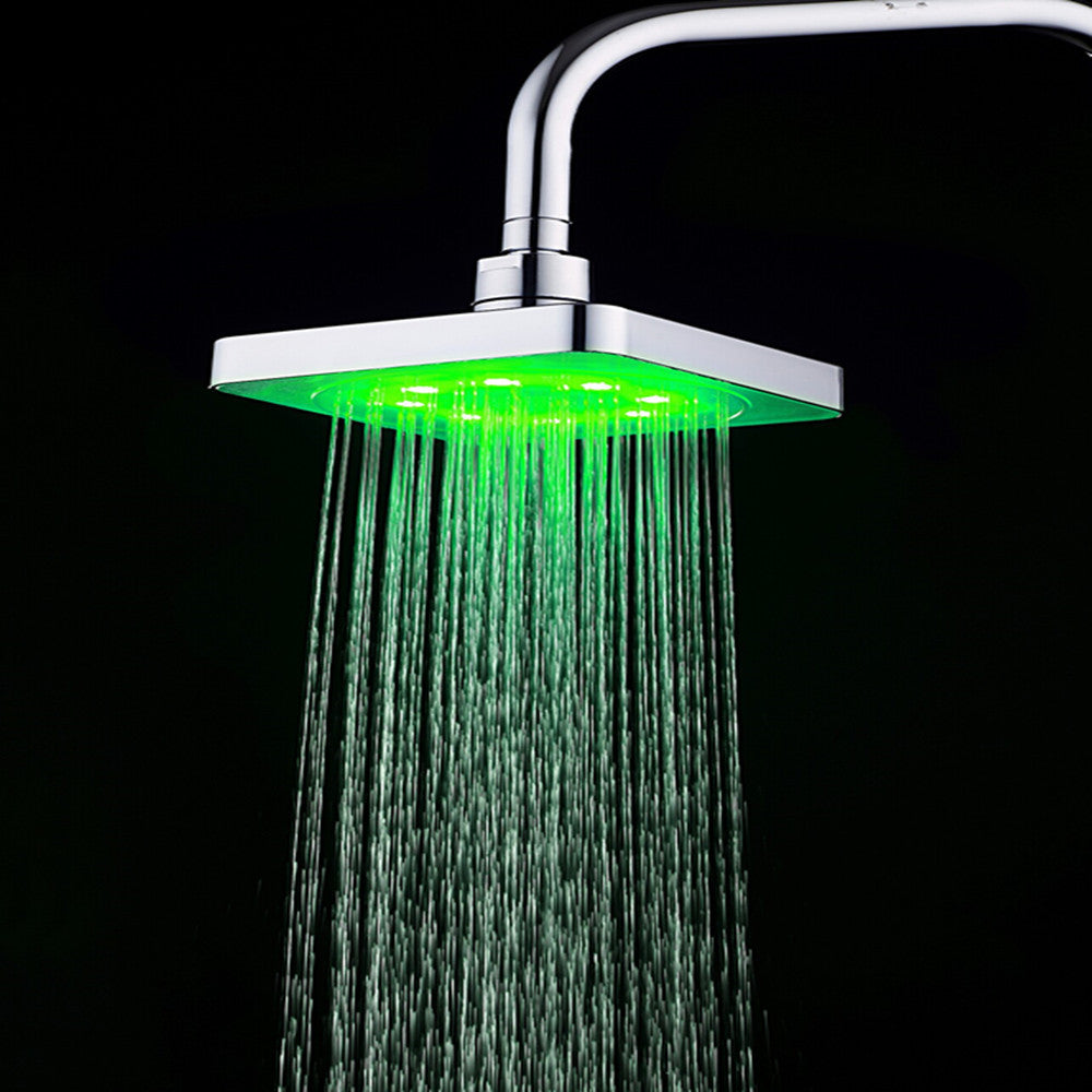 Colorful Square Temperature-Controlled Shower Spray with LED Light