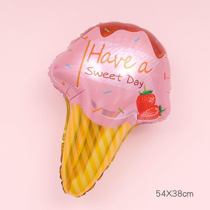 Party Donut Fruit Ice Cream Balloon Decor Set for Celebrations - Multiple Styles