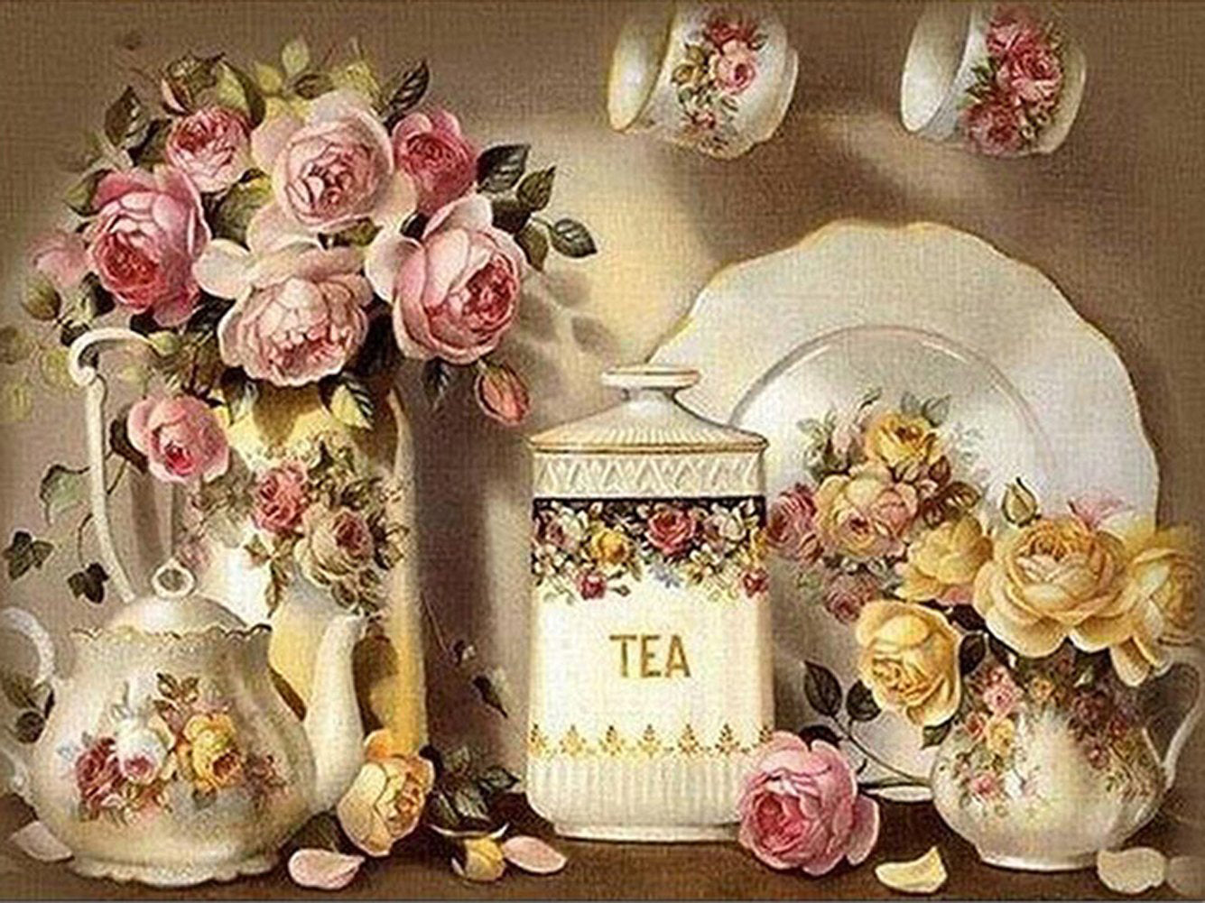 Diamond Painting Kit with Vase Shape - 20x25cm to 40x50cm Square & Round Styles