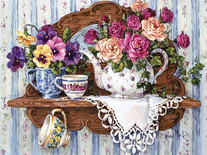 Diamond Painting Kit with Vase Shape - 20x25cm to 40x50cm Square & Round Styles
