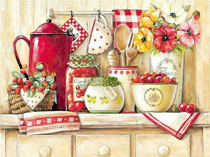 Diamond Painting Kit with Vase Shape - 20x25cm to 40x50cm Square & Round Styles