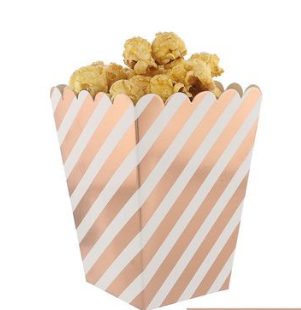 Gold Silver Foil Popcorn Favor Boxes for Events and Parties