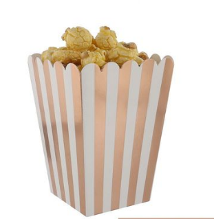 Gold Silver Foil Popcorn Favor Boxes for Events and Parties