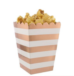 Gold Silver Foil Popcorn Favor Boxes for Events and Parties