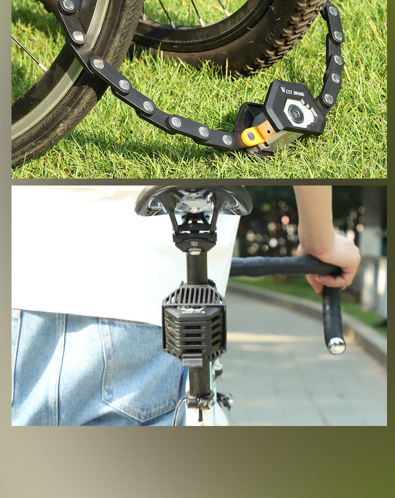 Foldable Bicycle Lock with 3 Keys, Heavy-Duty Chain Security Lock
