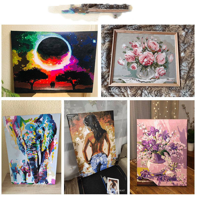 Floral Bird Acrylic Canvas Painting - DIY Art & Home Decor