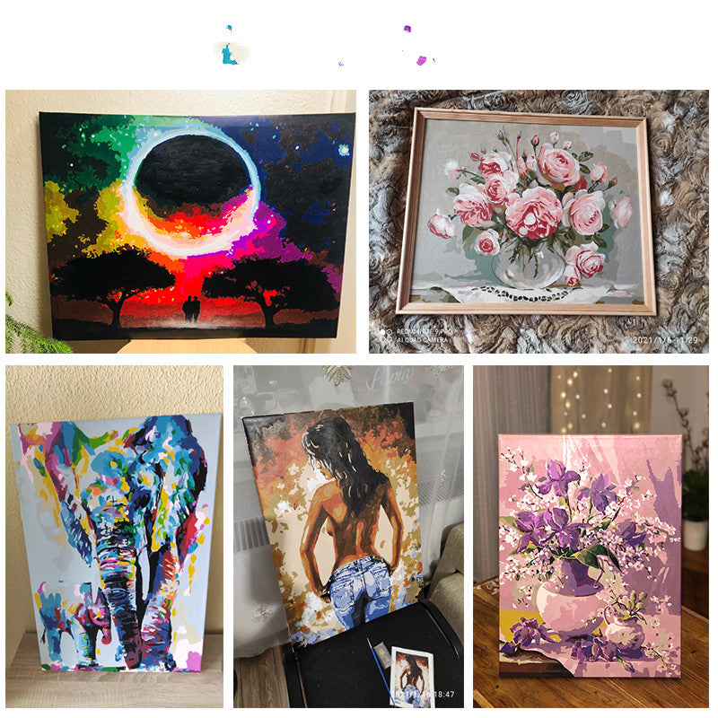 Floral Bird Acrylic Canvas Painting - DIY Art & Home Decor