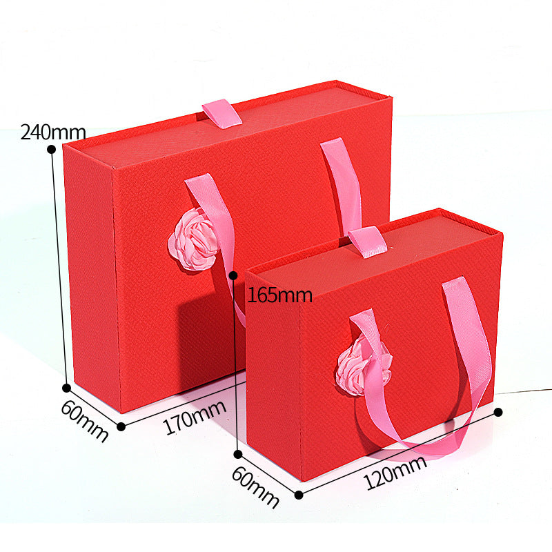Wedding Gift Box with Knot Design & Customizable Styles - Portable Drawer Box