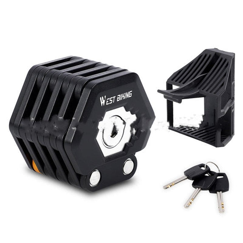 Foldable Bicycle Lock with 3 Keys, Heavy-Duty Chain Security Lock
