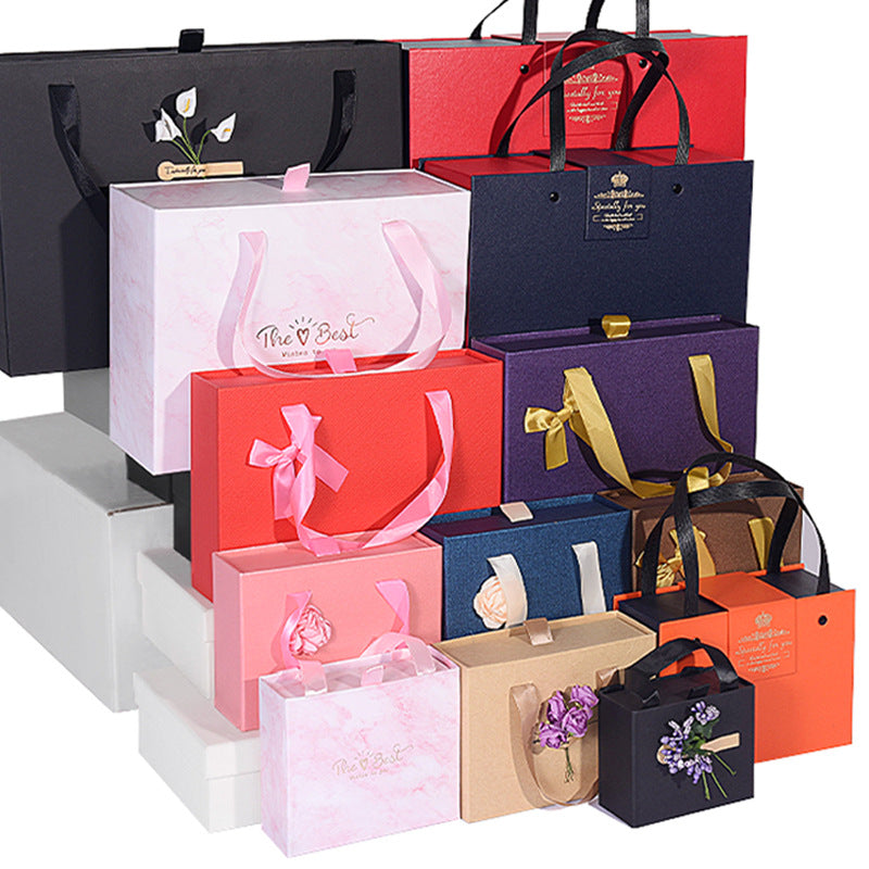 Wedding Gift Box with Knot Design & Customizable Styles - Portable Drawer Box