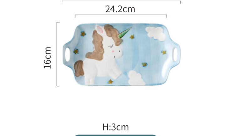 Children's Dinosaur Ceramic Tableware Set - Cute Kids Dinnerware Includes Bowls Cups & Plates