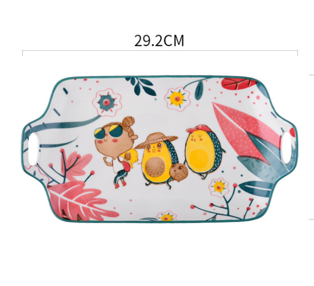 Children's Dinosaur Ceramic Tableware Set - Cute Kids Dinnerware Includes Bowls Cups & Plates