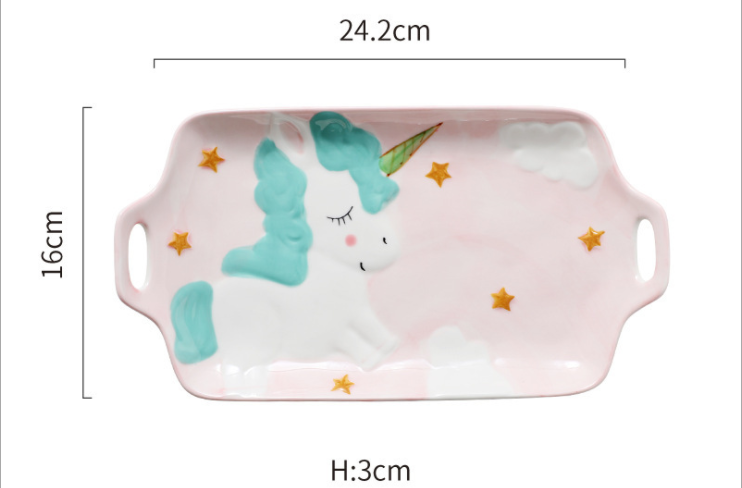 Children's Dinosaur Ceramic Tableware Set - Cute Kids Dinnerware Includes Bowls Cups & Plates