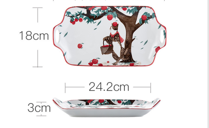 Children's Dinosaur Ceramic Tableware Set - Cute Kids Dinnerware Includes Bowls Cups & Plates