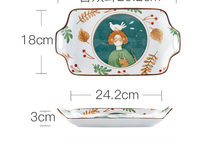 Children's Dinosaur Ceramic Tableware Set - Cute Kids Dinnerware Includes Bowls Cups & Plates