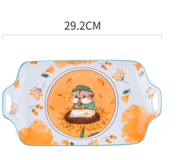 Children's Dinosaur Ceramic Tableware Set - Cute Kids Dinnerware Includes Bowls Cups & Plates