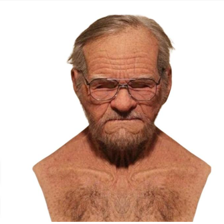 Adult Latex Mask for Halloween - Old Man Face Mask, Festive Party Costume