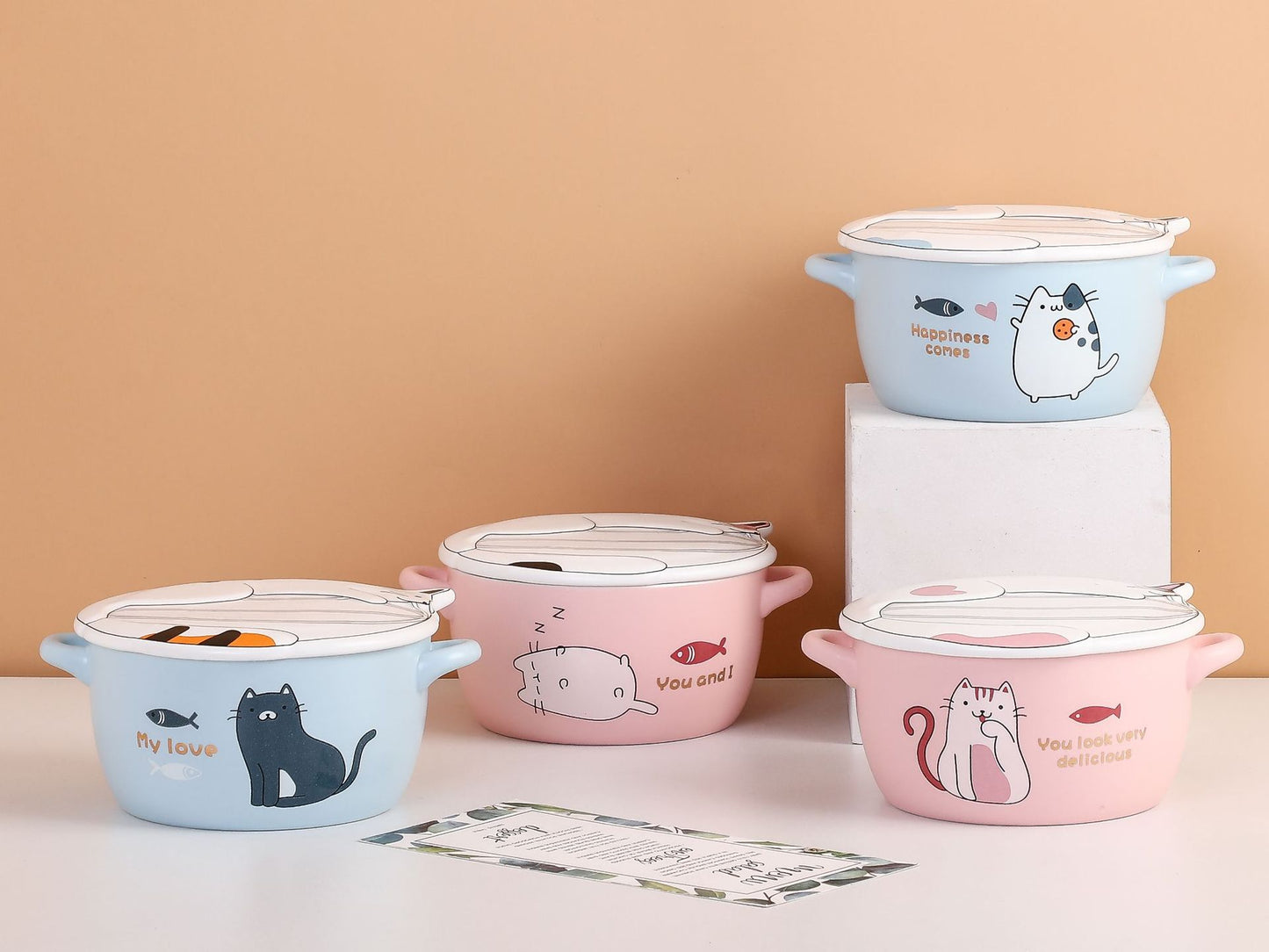 Ceramic Instant Noodle Bowl - Porcelain Soup Bowl for Kitchen & Dorm Use