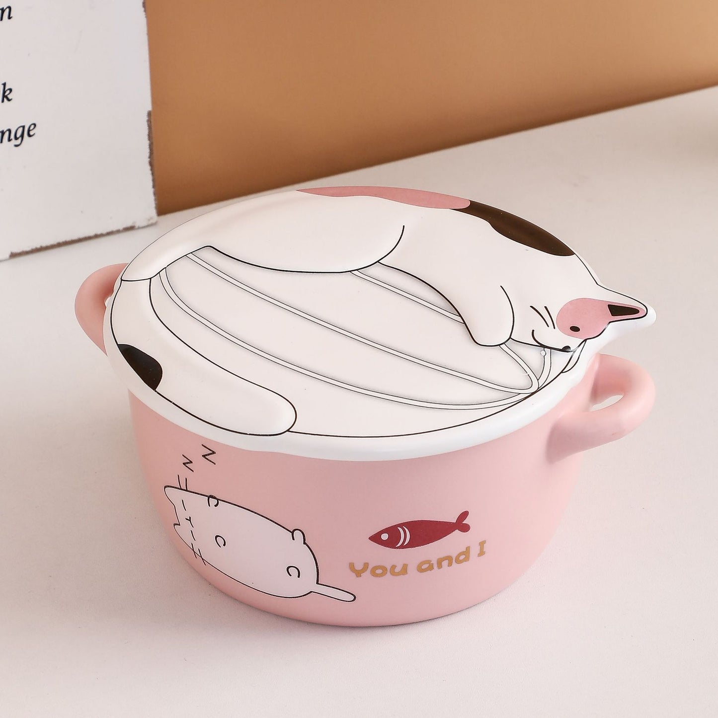 Ceramic Instant Noodle Bowl - Porcelain Soup Bowl for Kitchen & Dorm Use