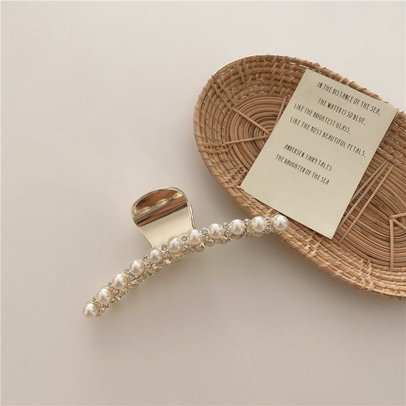 Pearl Hairpin Elegant Metal Hair Clip