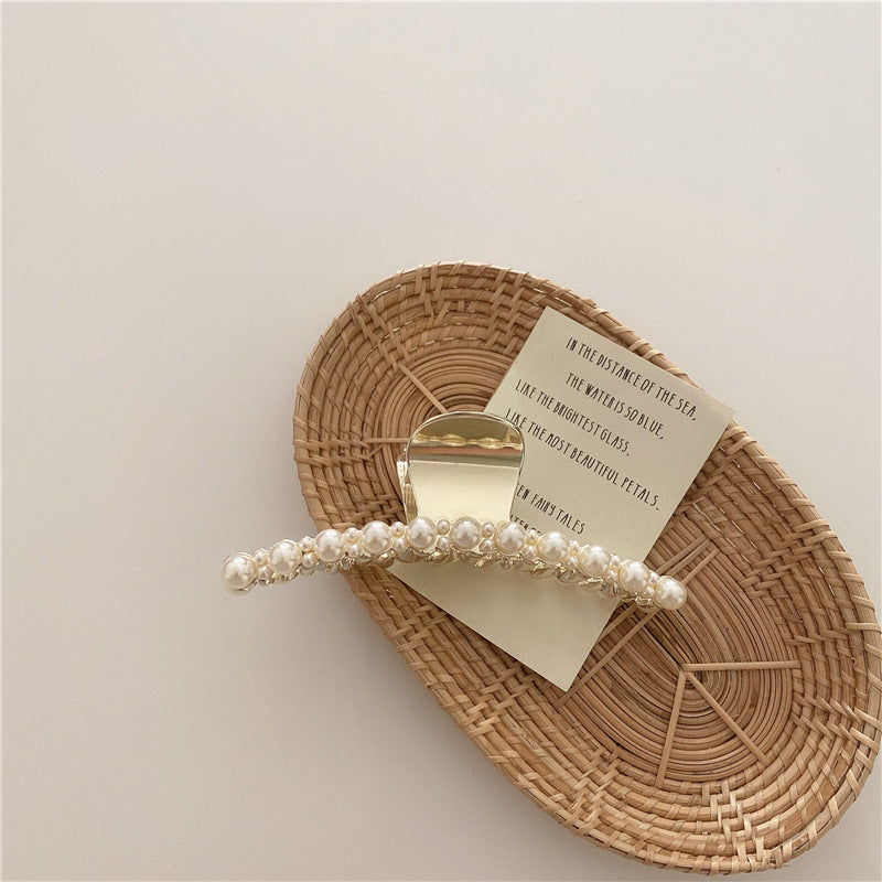 Pearl Hairpin Elegant Metal Hair Clip