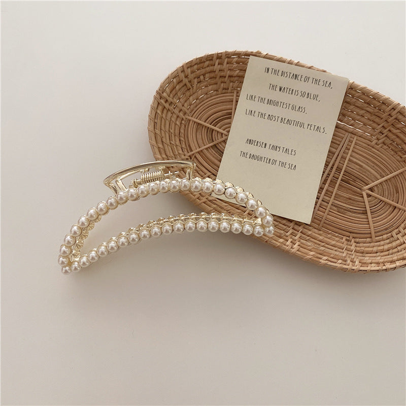 Pearl Hairpin Elegant Metal Hair Clip