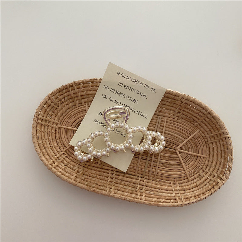 Pearl Hairpin Elegant Metal Hair Clip
