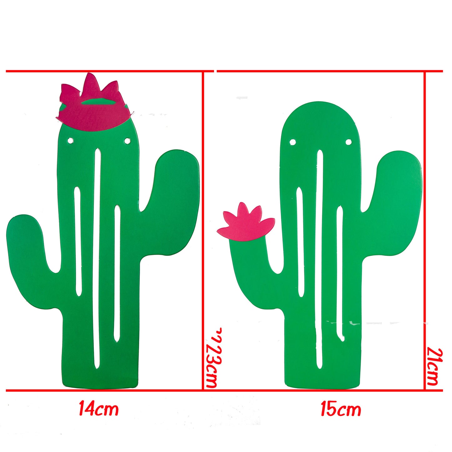 Hawaiian Theme Cactus Pull Flower Flag Decoration for Parties - Green