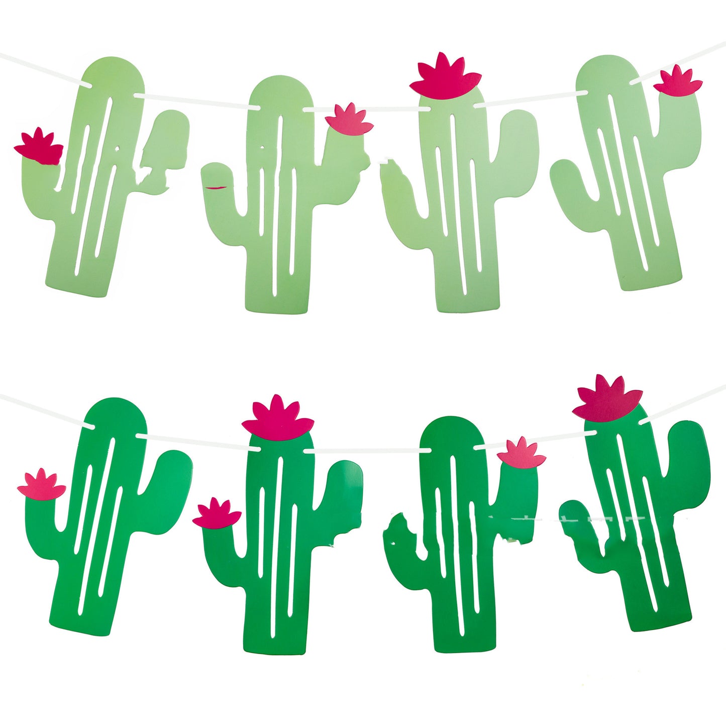 Hawaiian Theme Cactus Pull Flower Flag Decoration for Parties - Green