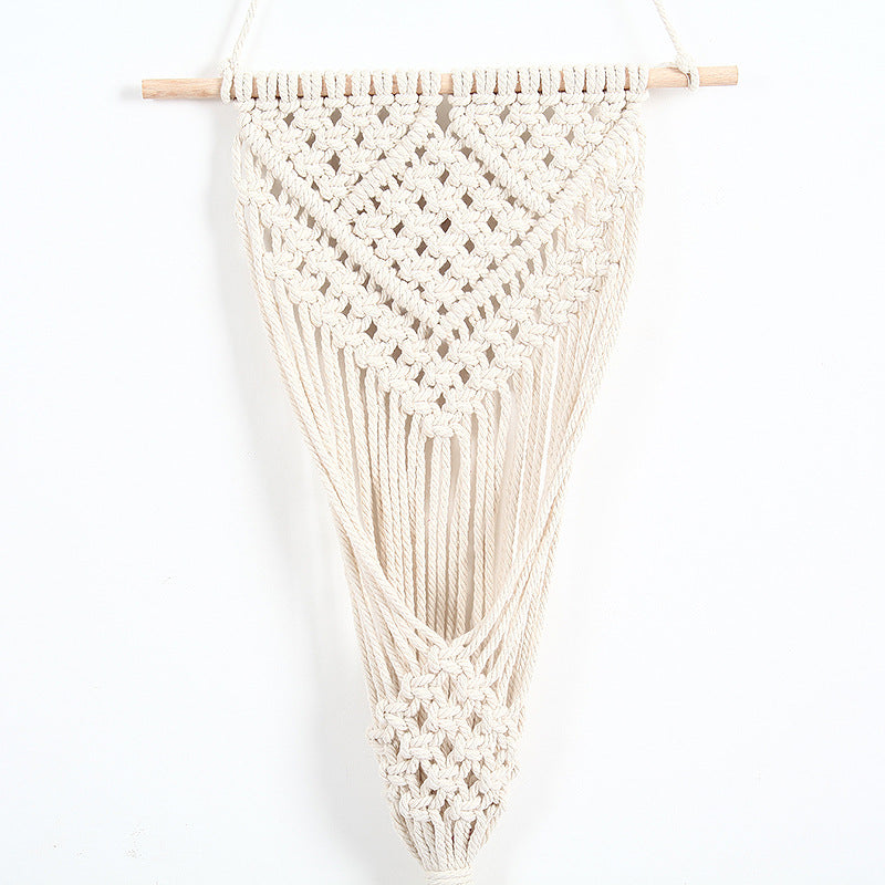 Woven Cotton Flower Basket Wall Decor - European Style Handwoven Textile