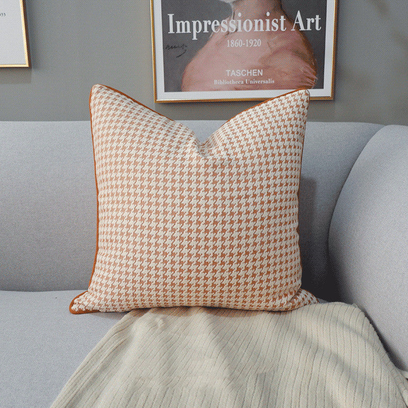 Minimalist Houndstooth Throw Pillow Cover - Modern Nordic Cushion