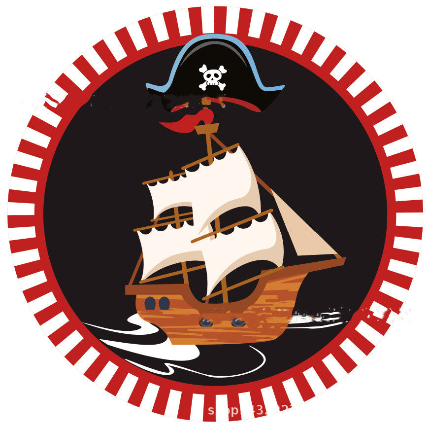 Pirate Theme Party Supplies Set for 8 - Includes Plates Cups Balloons & More