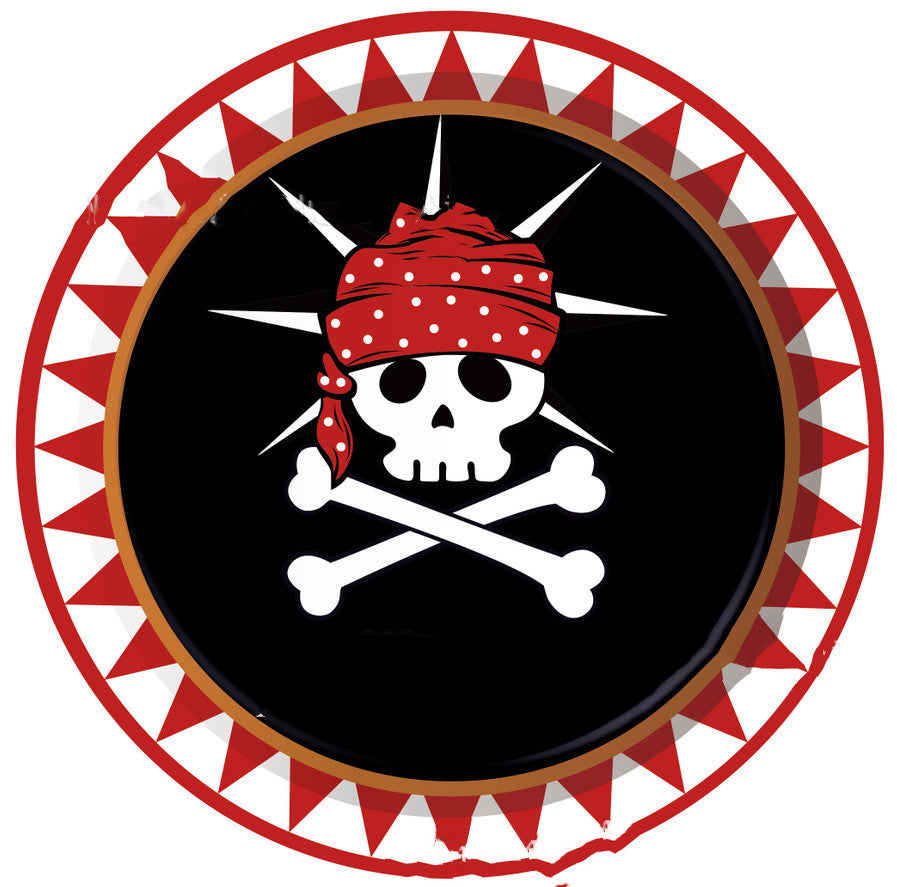 Pirate Theme Party Supplies Set for 8 - Includes Plates Cups Balloons & More