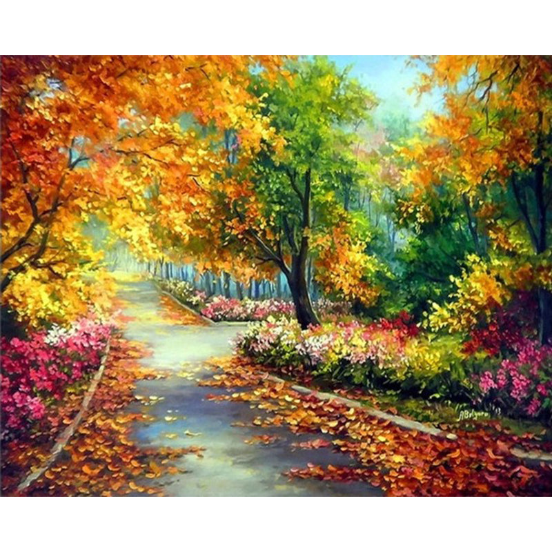Digital Landscape Oil Painting on Canvas - Modern Home Decor & Gift