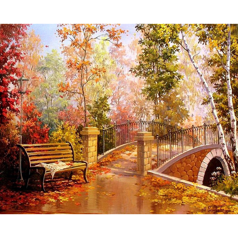 Digital Landscape Oil Painting on Canvas - Modern Home Decor & Gift