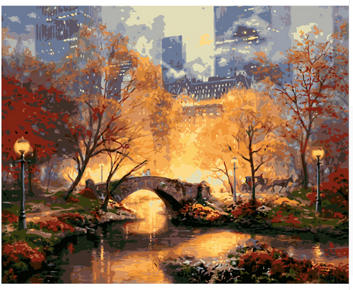 Digital Landscape Oil Painting on Canvas - Modern Home Decor & Gift