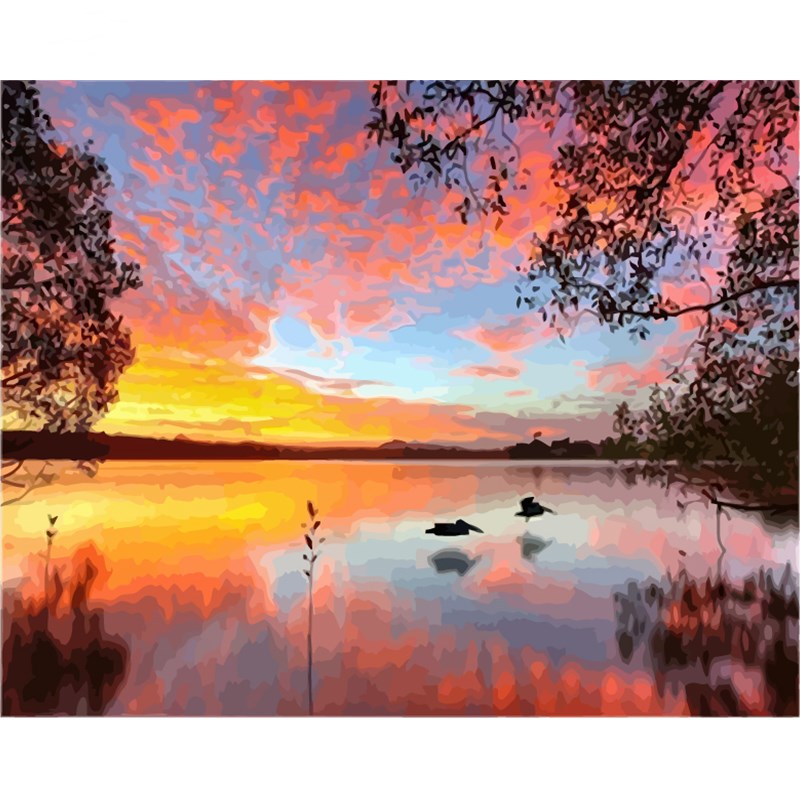 Digital Landscape Oil Painting on Canvas - Modern Home Decor & Gift