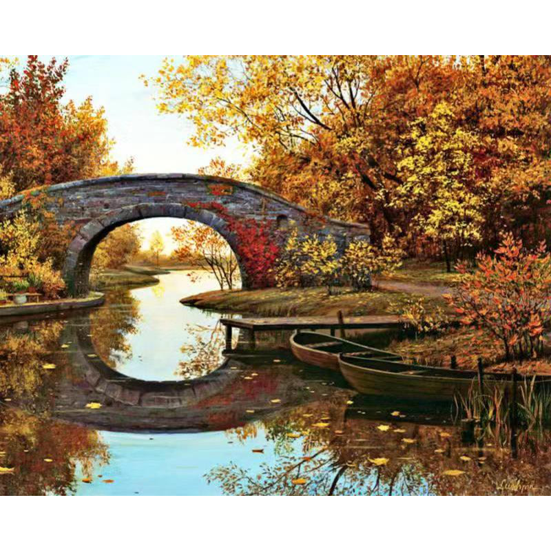 Digital Landscape Oil Painting on Canvas - Modern Home Decor & Gift