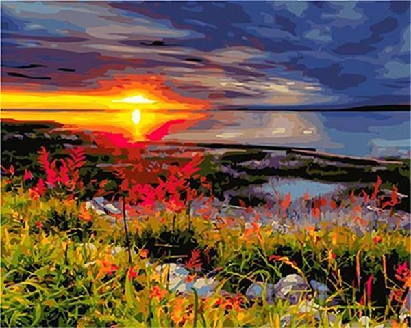 Digital Landscape Oil Painting on Canvas - Modern Home Decor & Gift