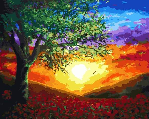 Digital Landscape Oil Painting on Canvas - Modern Home Decor & Gift